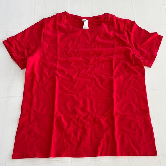 New FABLETICS Feather Tech+ Short-Sleeve Top Heated Red Womens SIZE XL - Picture 2 of 7